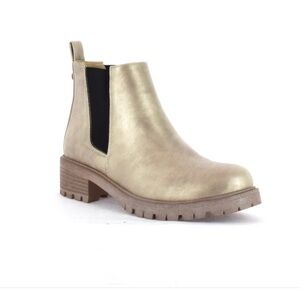 Seven7 Billie Metallic Gold Chelsea Boots Size 8 Women’s NIB